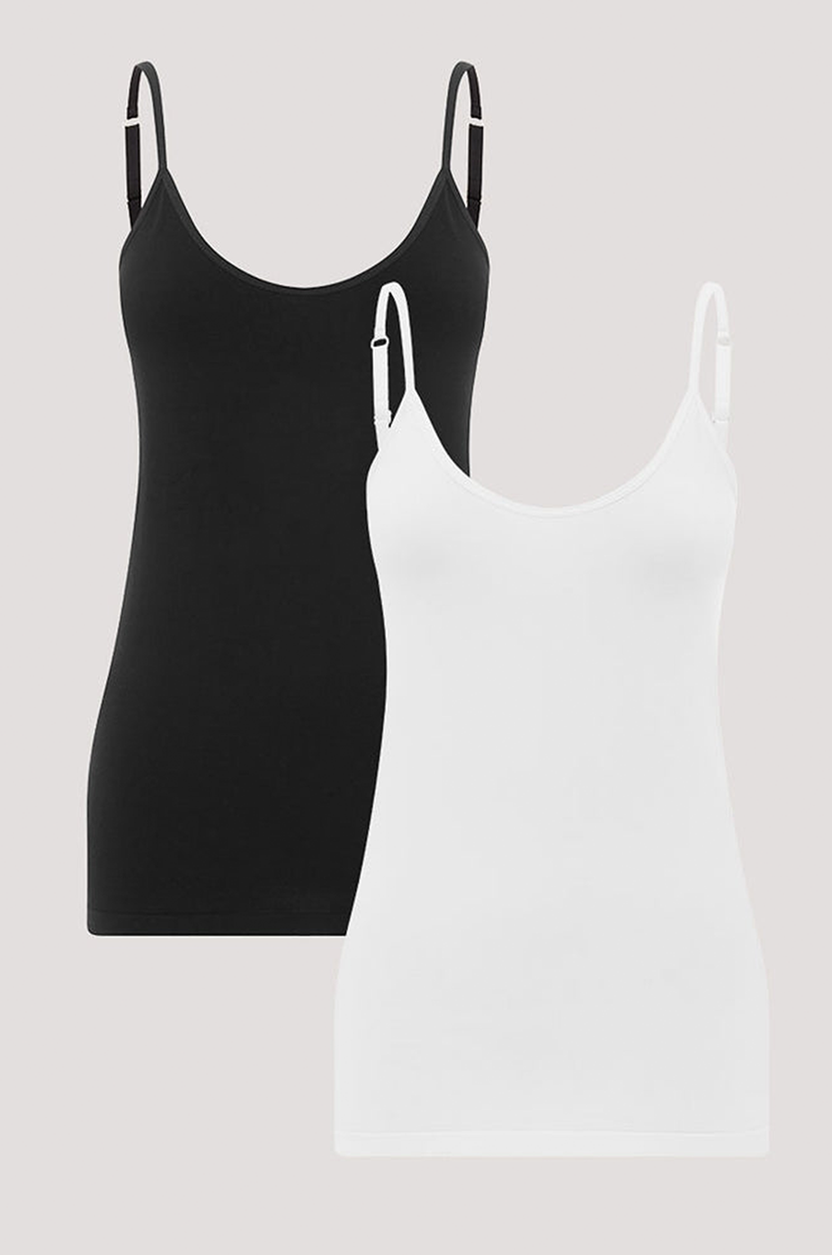 Women's breathable Bamboo Cami 2 pack | Bella Bodies Australia | Black & White