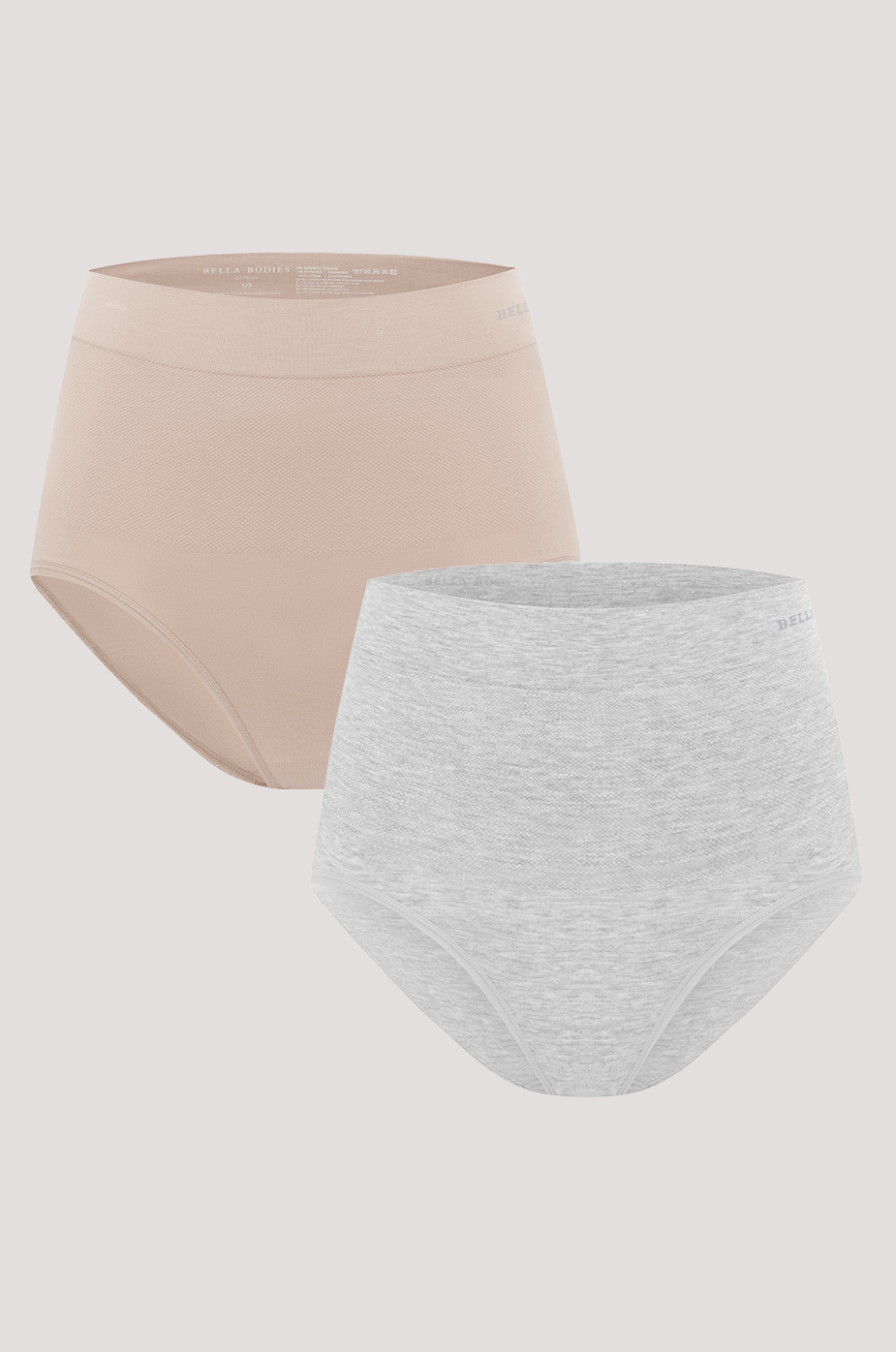 Women's comfortable & breathable underwear I Bamboo firming shapewear knicker | Bella Bodies Australia I sand, grey marle | Front