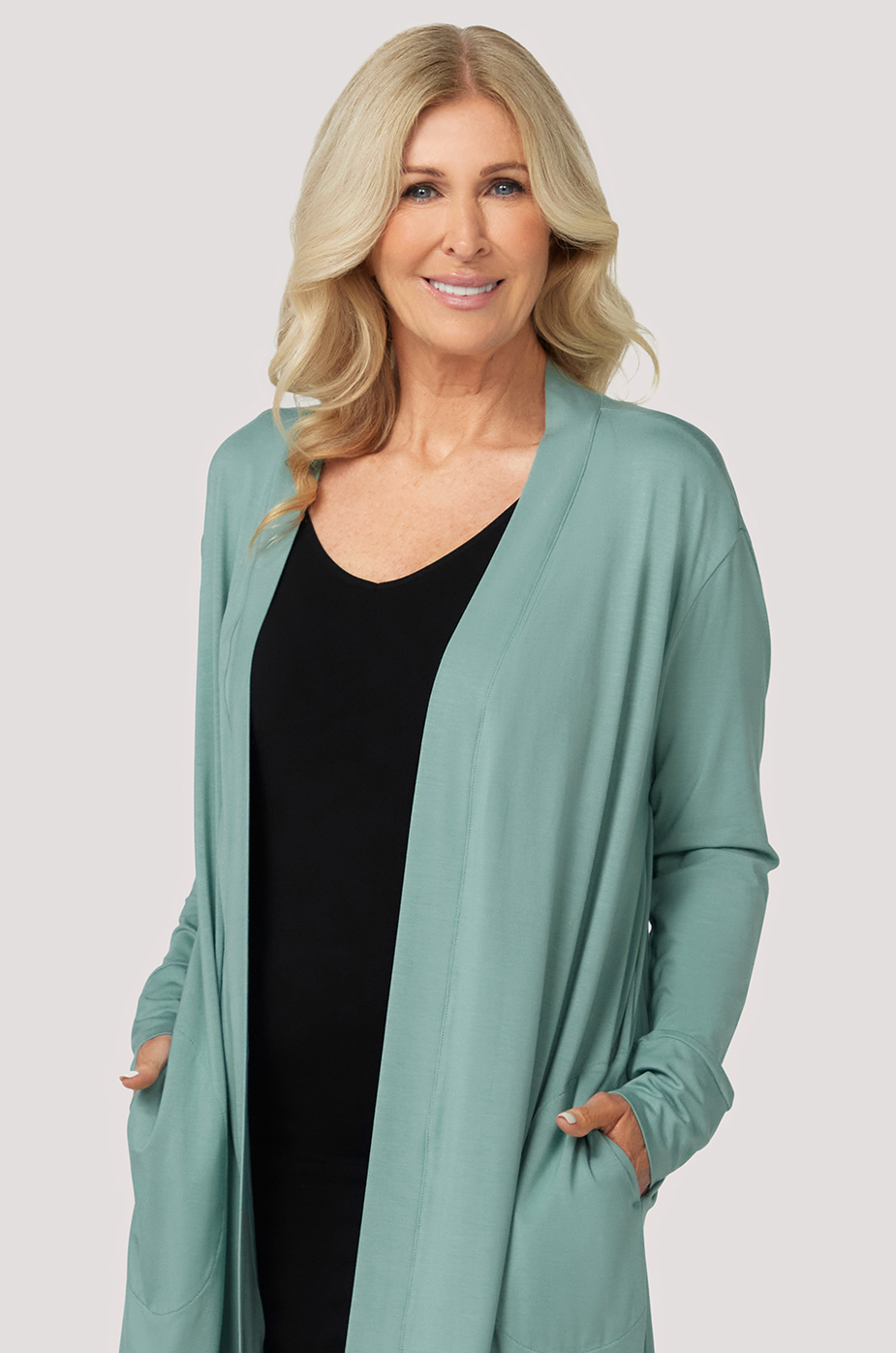 Bamboo Lounge Cardigan | Bella Bodies Australia | Sage