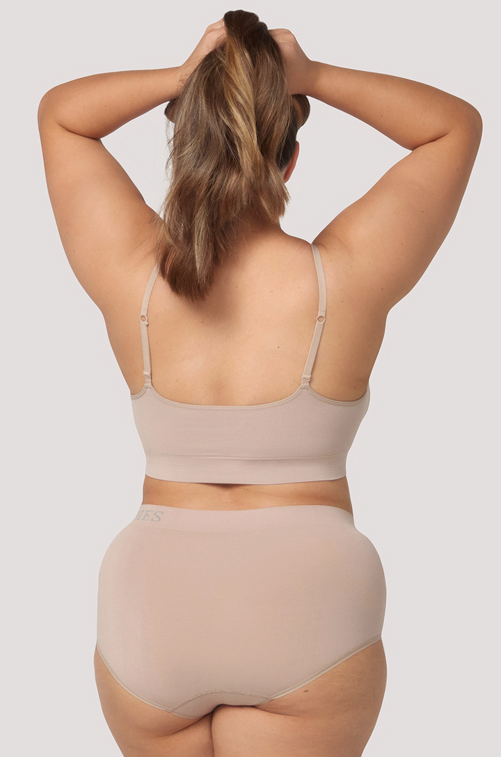 Bamboo Wirefree Convertible, Adjustable Bra | Bella Bodies Australia | Sand | Back