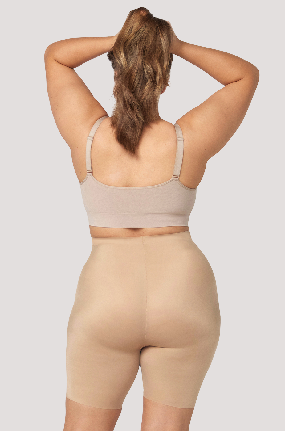 Women's shaping Short | Curve Control Sculpting Shorts | Bella Bodies Australia | Taupe | Back