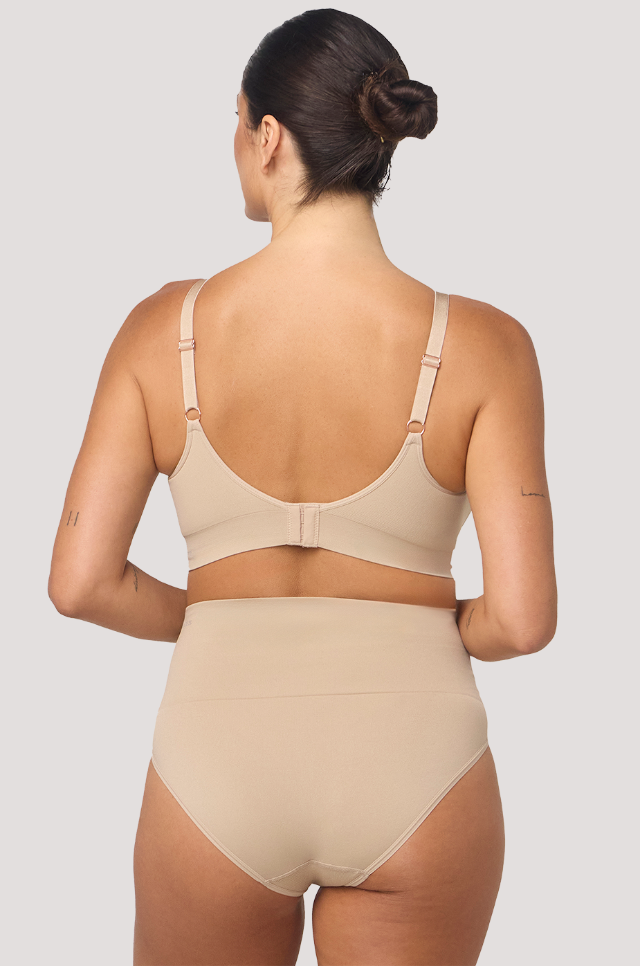 Women's Easy Fit Adjustable Bra in quick dry travel fabric | Sand | Back