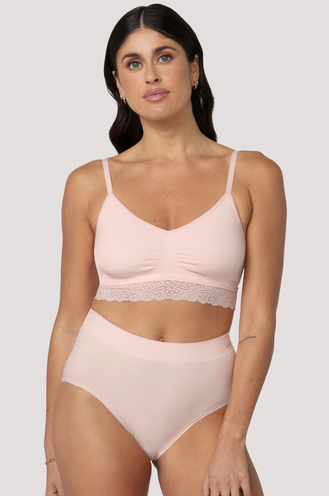 Quick Dry Wire-free Lace Bra | Bella Bodies Australia | Pink Champagne