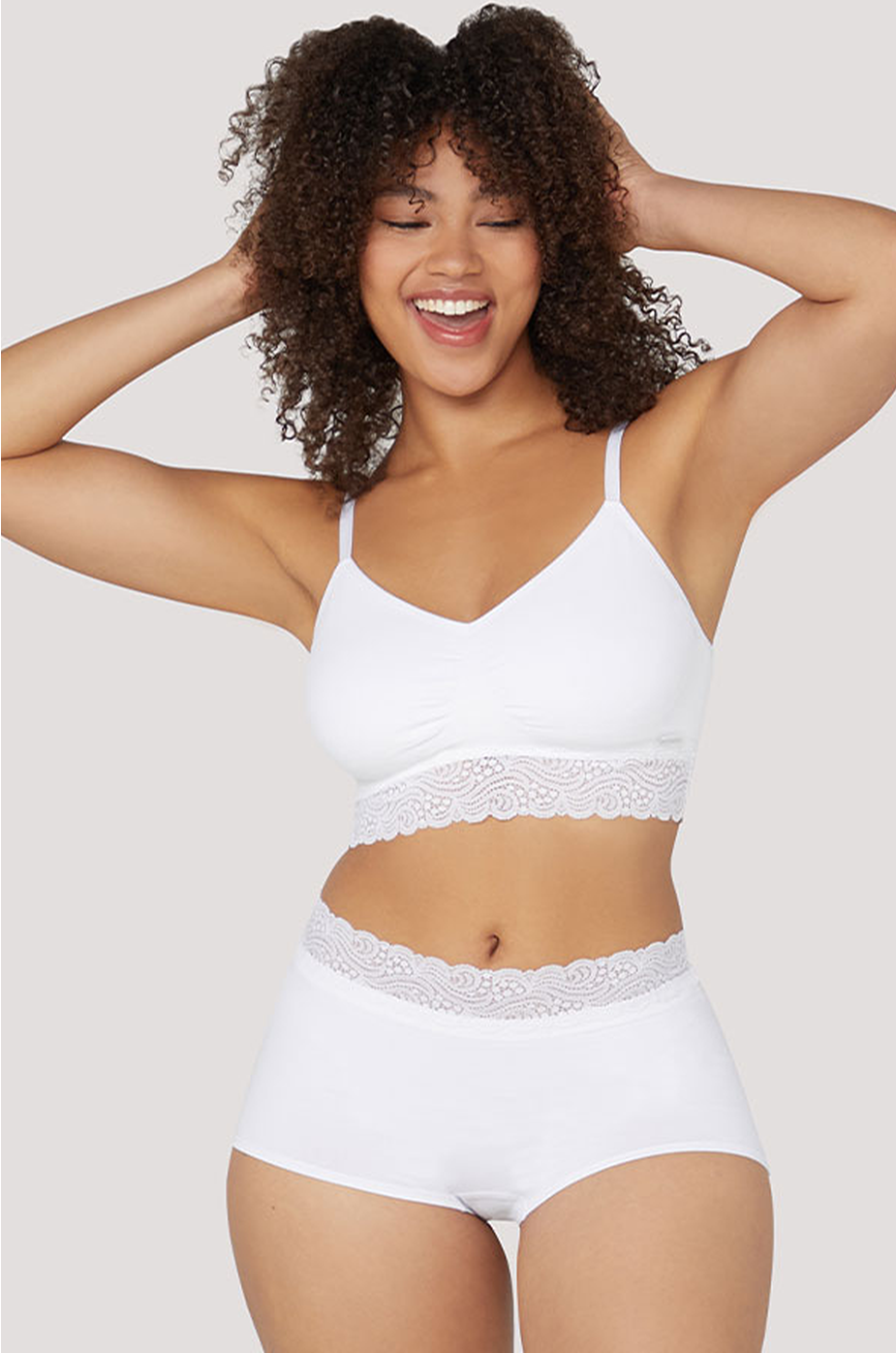 Quick Dry Stretchy Lace Boyshort | Bella Bodies Australia | White