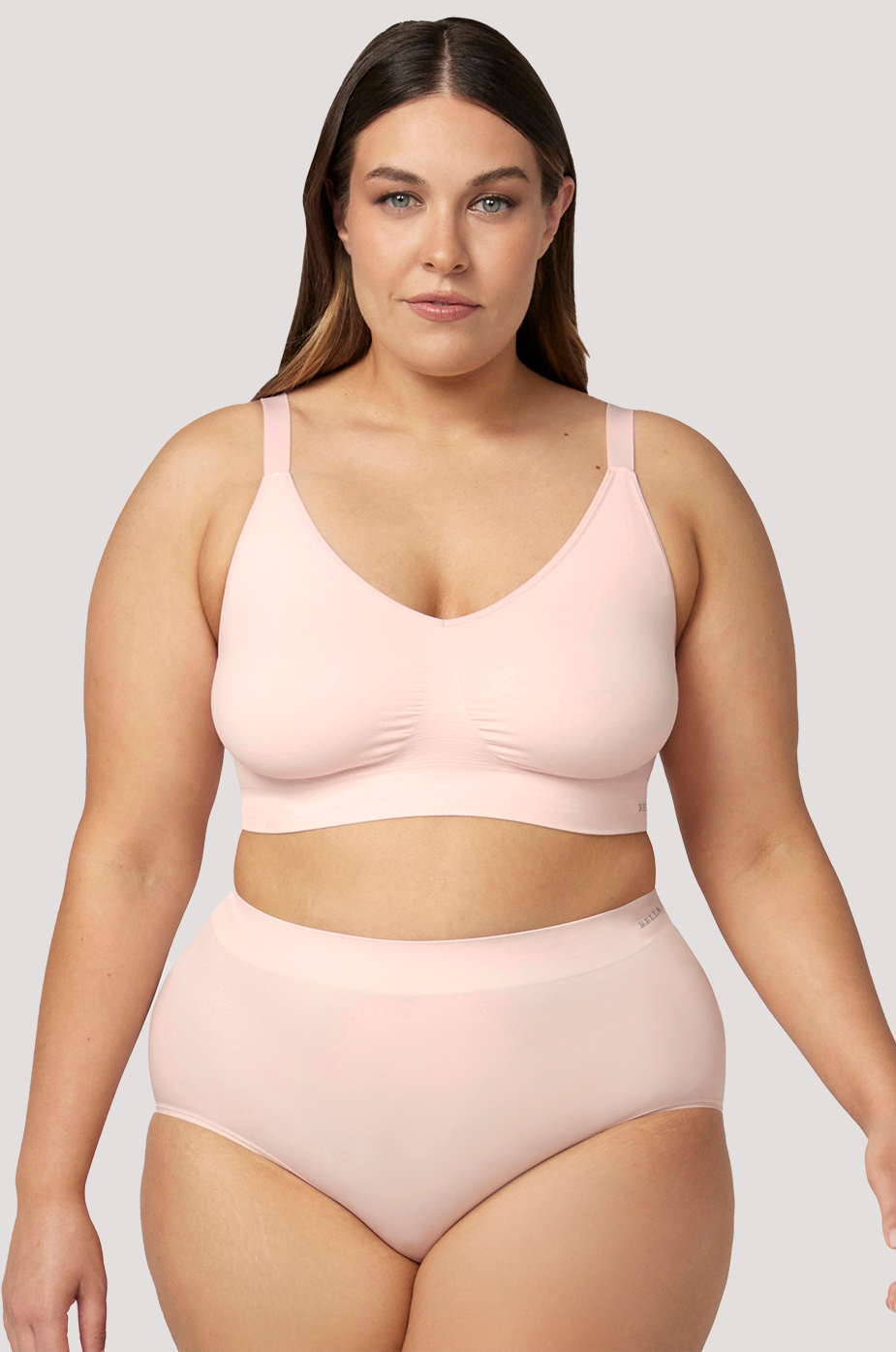 Women's Wireless Stretch Bra 2 pack | Bella Bodies Australia | Pink Champagne | Front 