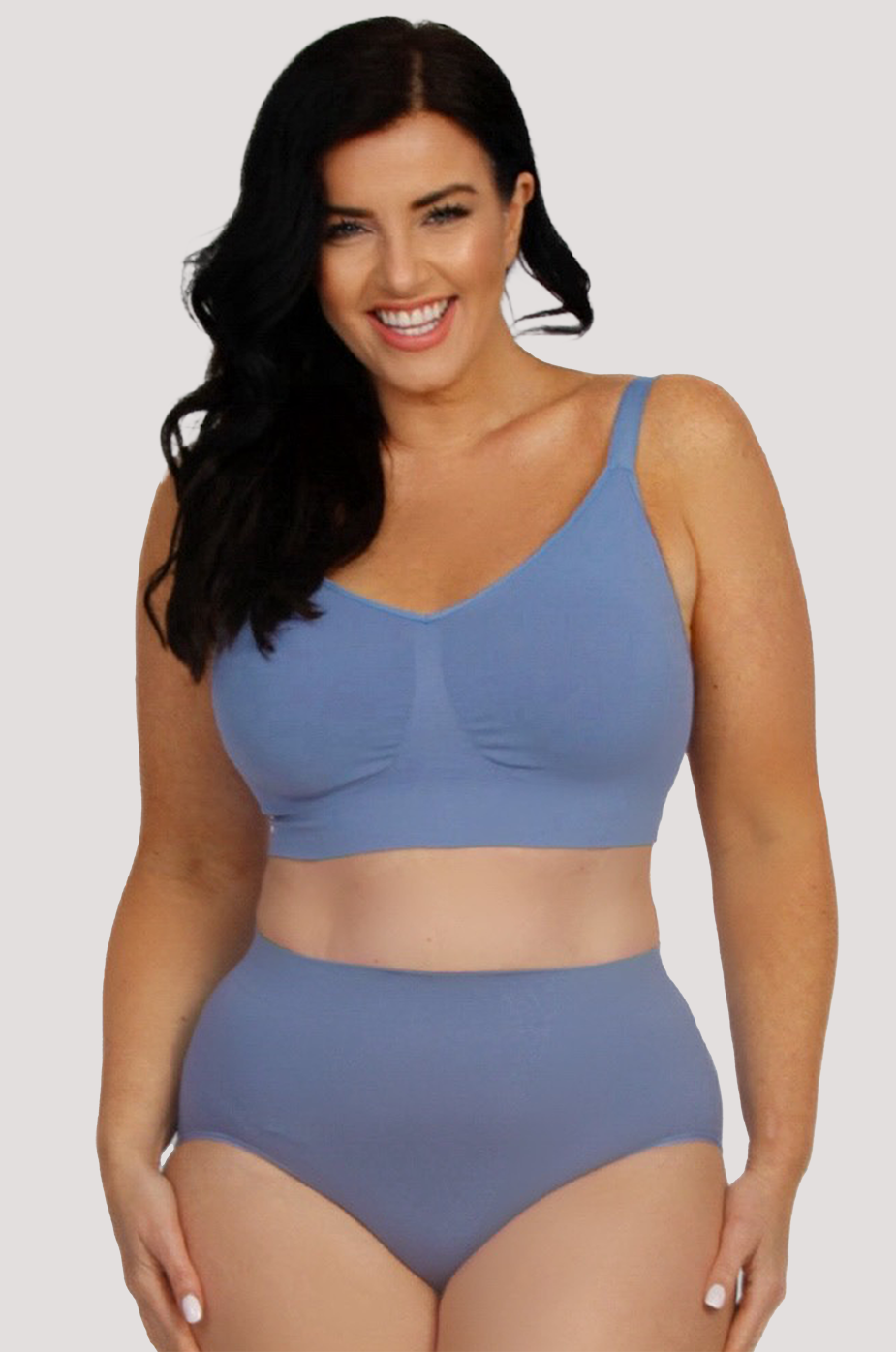 Women's Wireless Stretch Bra 2 pack | Bella Bodies Australia | Blue Slate | Front 