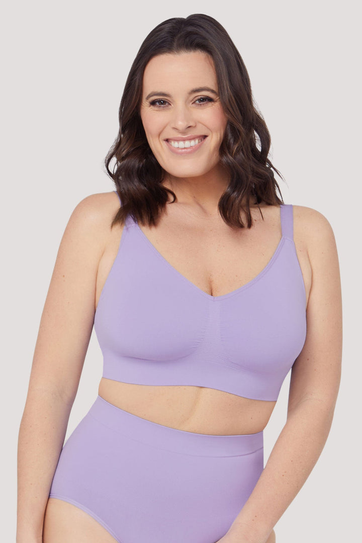 Women's Wireless Stretch Bra | 2 pack | Bella Bodies Australia | Lavender | Front