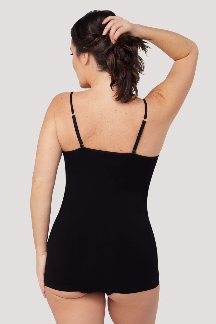 Women's breathable Bamboo Cami | Bella Bodies Australia | Black | Back