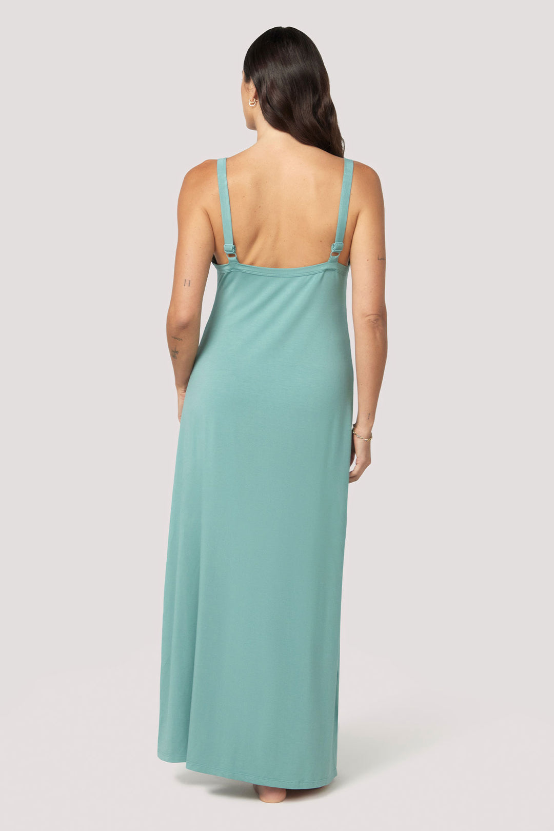 Bamboo Lounge Slip Dress | Bella Bodies Australia | Sage | Back