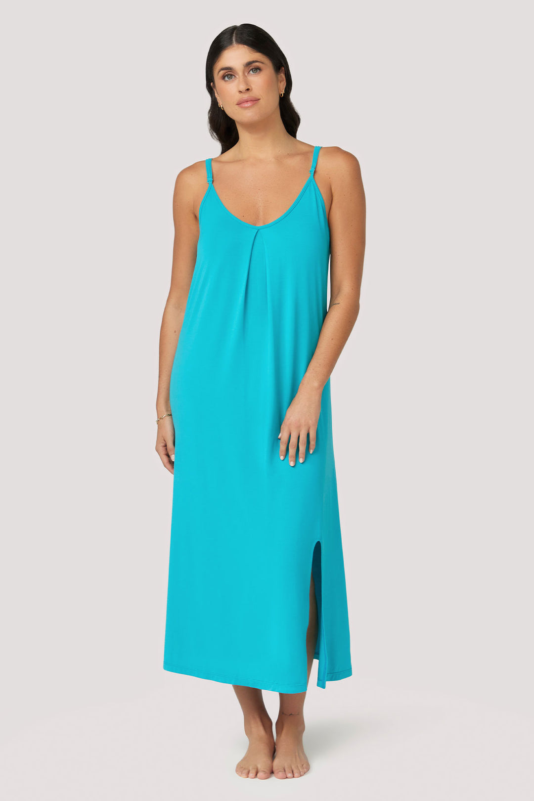 Bamboo Nightgown | Sleep dress | Bella Bodies Australia | Blue Capri | Front