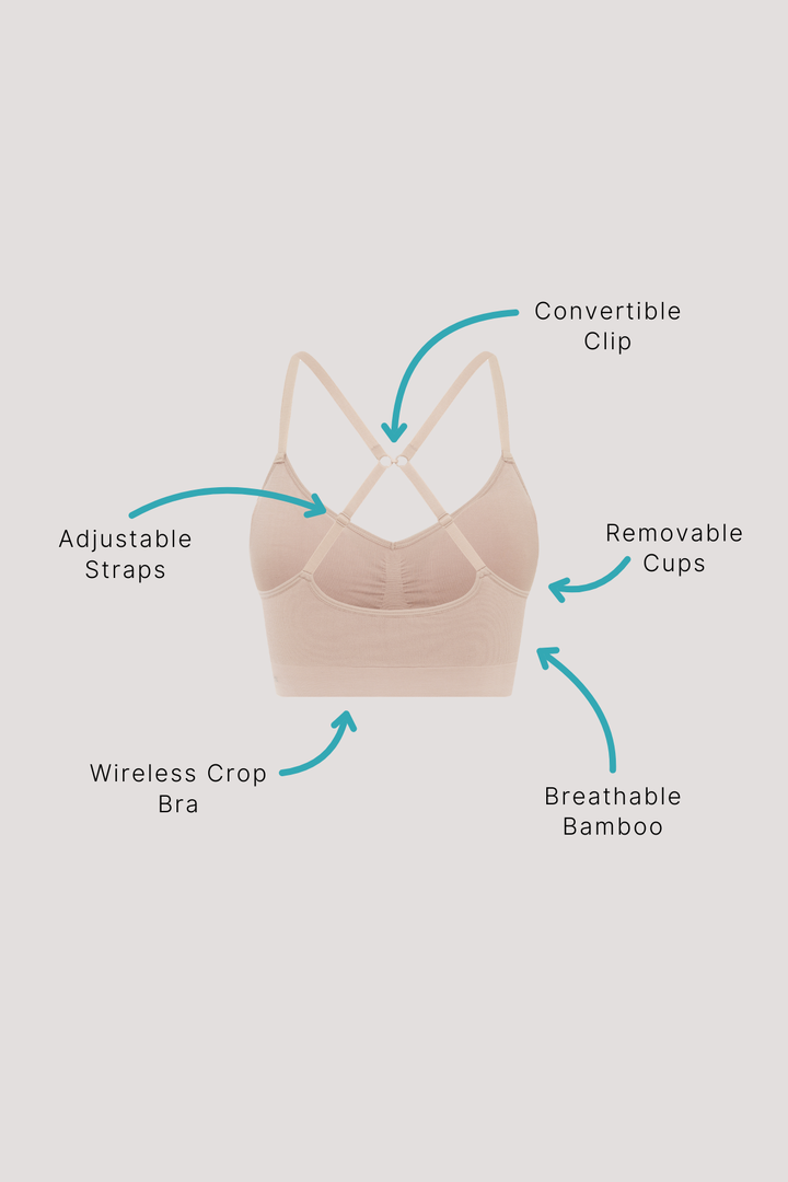 Bamboo Wirefree Convertible, Adjustable Bra | Bella Bodies Australia |  Key Points