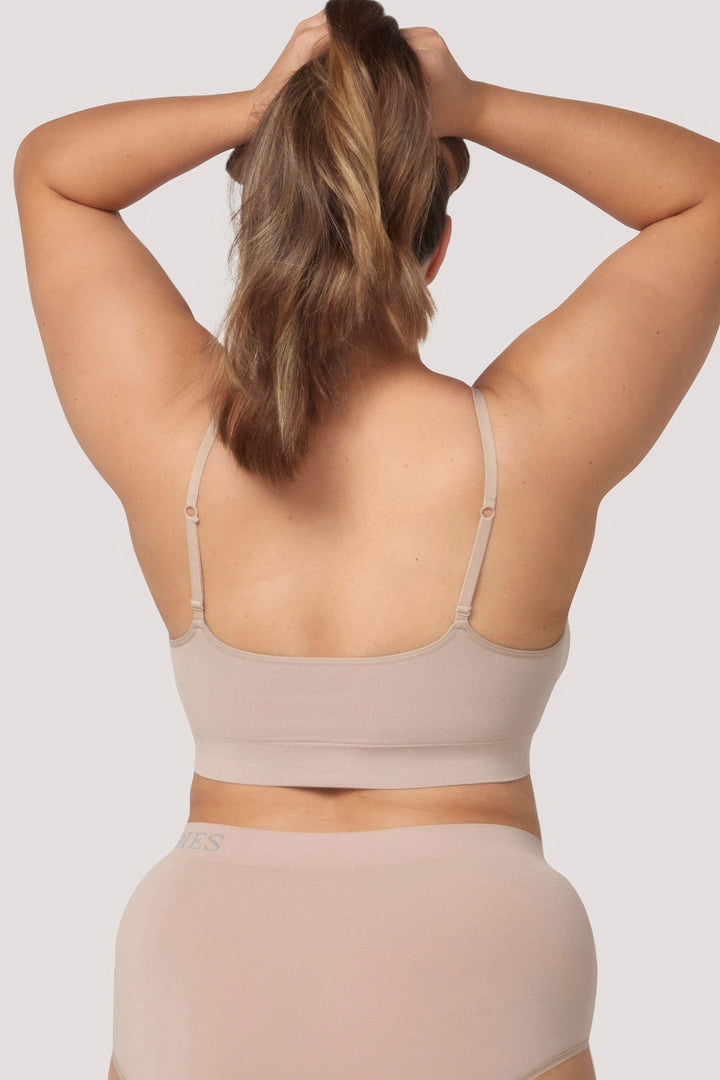 Bamboo Wirefree Convertible, Adjustable Bra | Bella Bodies Australia | Sand | Back