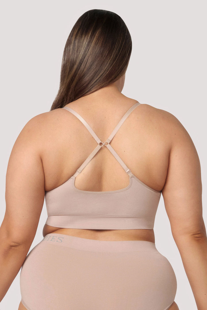 Bamboo Wirefree Convertible, Adjustable Bra | Bella Bodies Australia | Sand | Back