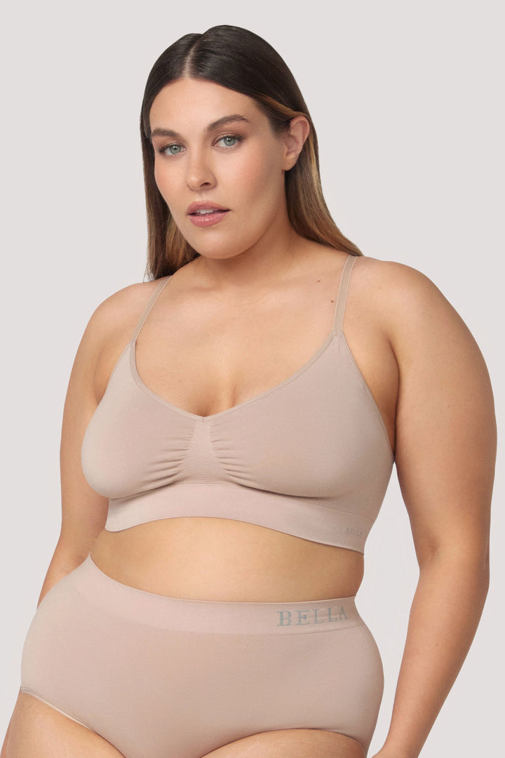 Bamboo Wirefree Convertible, Adjustable Bra | Bella Bodies Australia | Sand | Front