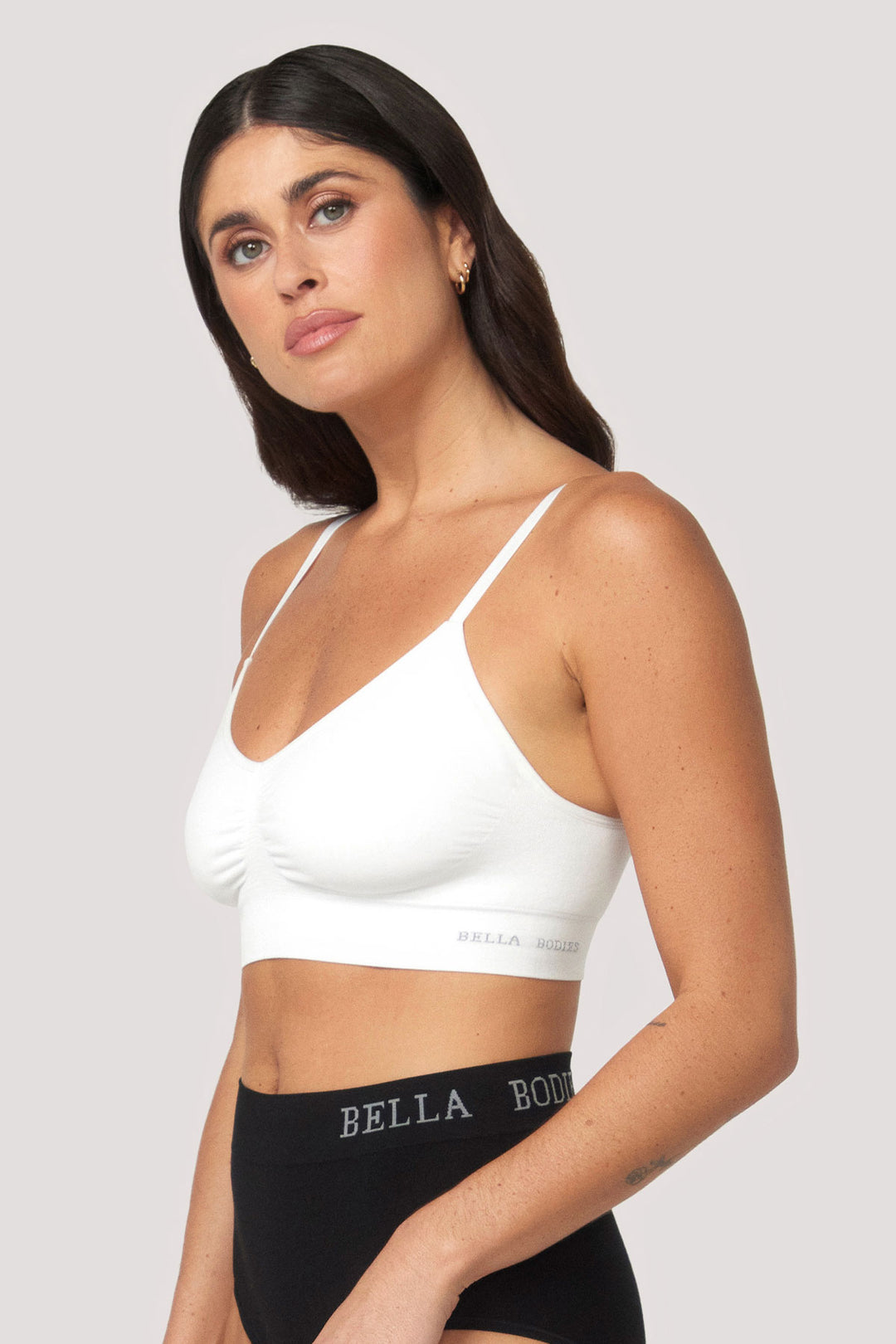 Bamboo Wirefree Convertible, Adjustable Bra | Bella Bodies Australia | White | Side