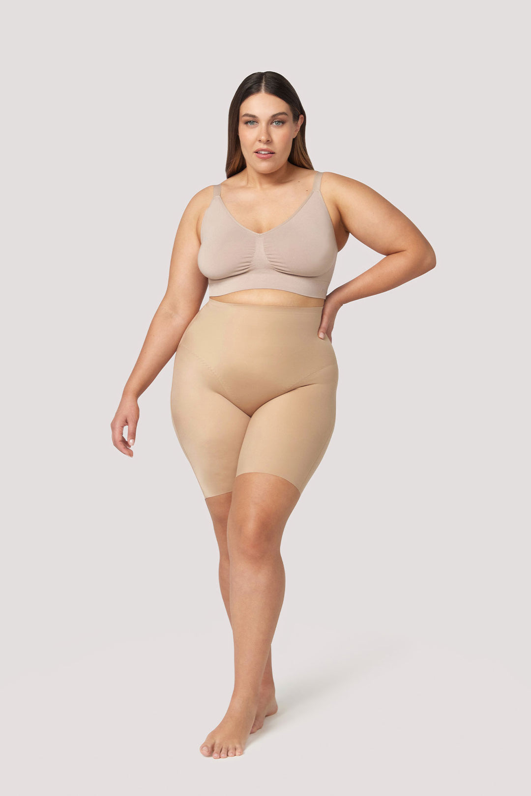 Women's shaping Short | Curve Control Sculpting Shorts | Bella Bodies Australia | Taupe