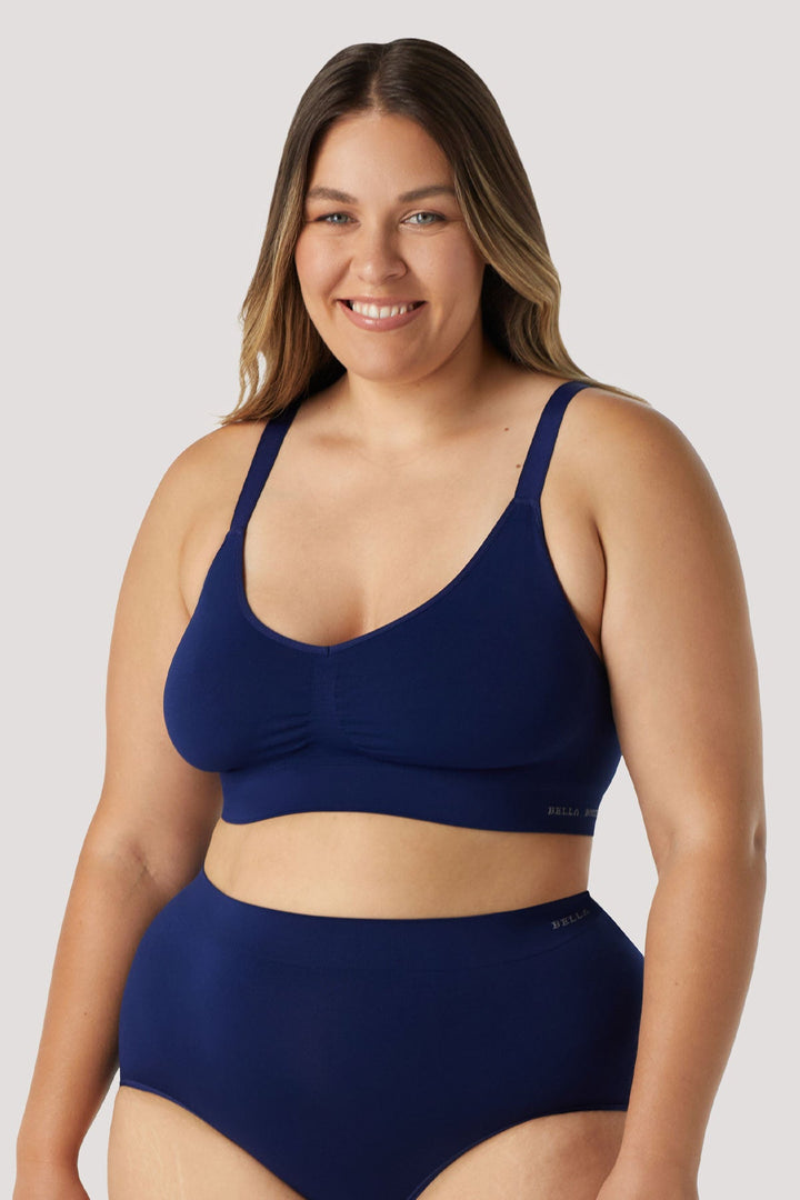 Women's Wireless Stretch Bra 2 pack | Bella Bodies Australia | Navy | Front