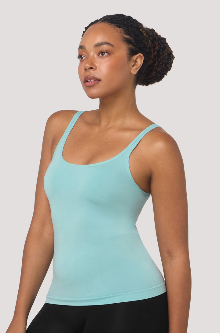 Bella Bodies Apparel Clothing Pure Comfort Cami Tank Sea Jade Light Blue