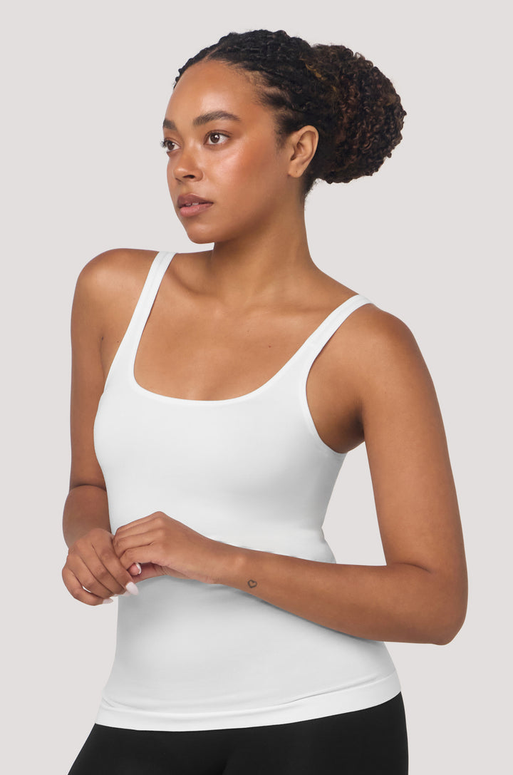 Bella Bodies Apparel Clothing Pure Comfort Cami Tank White