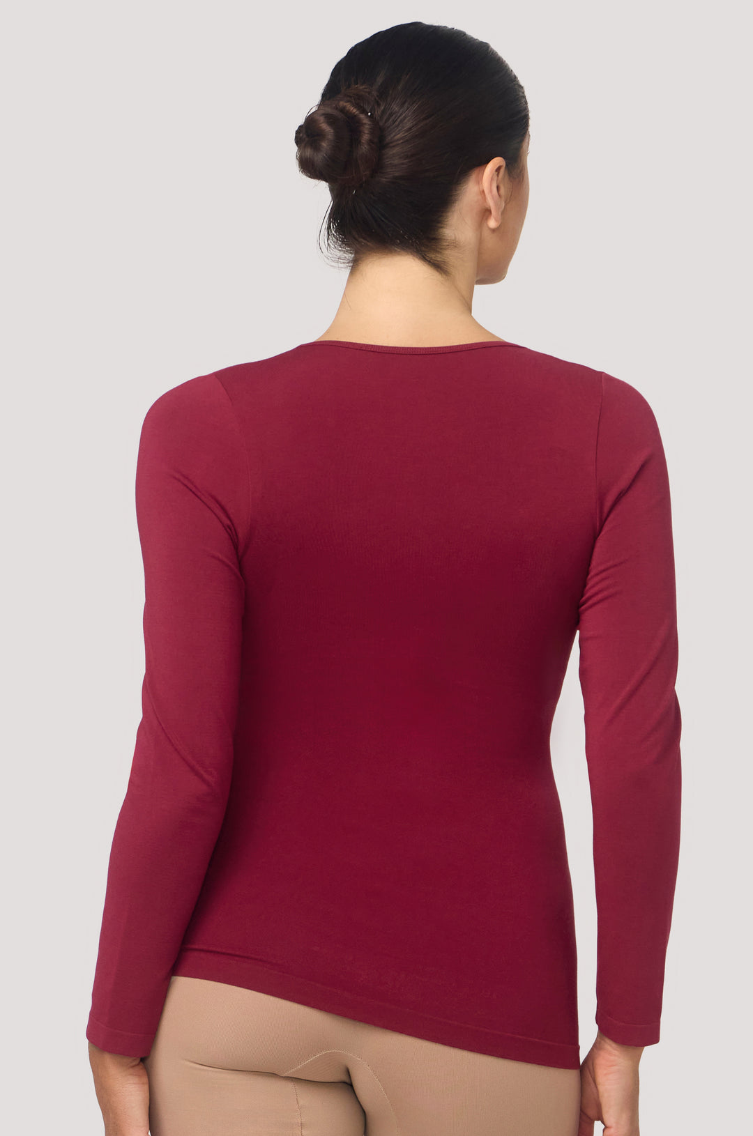 Pure Comfort Long Sleeve Top I Women's natural comfortable Warm Tencel Modal Long Sleeve I Bella Bodies I Cherry Berry | Back