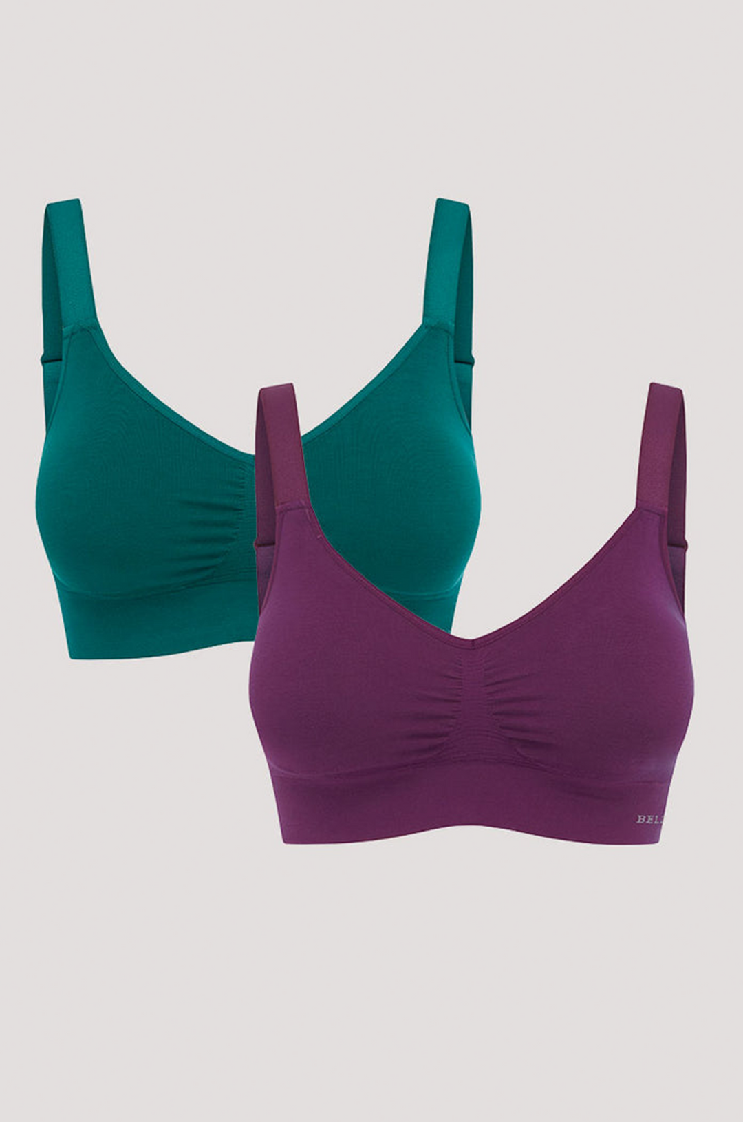 Women's breathable underwire free, bra I Bella Bamboo Viscose Ultimate Adjustable Crop Bra 2pk | Bella Bodies Australia I Emerald Wine