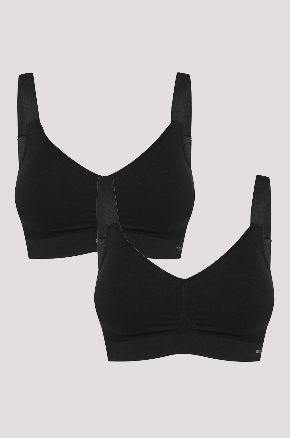 Women's Wireless Stretch Bra 2 pack | Bella Bodies Australia | Black, Black | Front 